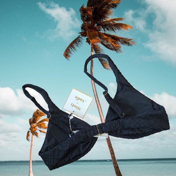 Andie Swim The Amor Top Black Popcorn Size Small - Picture 3 of 10